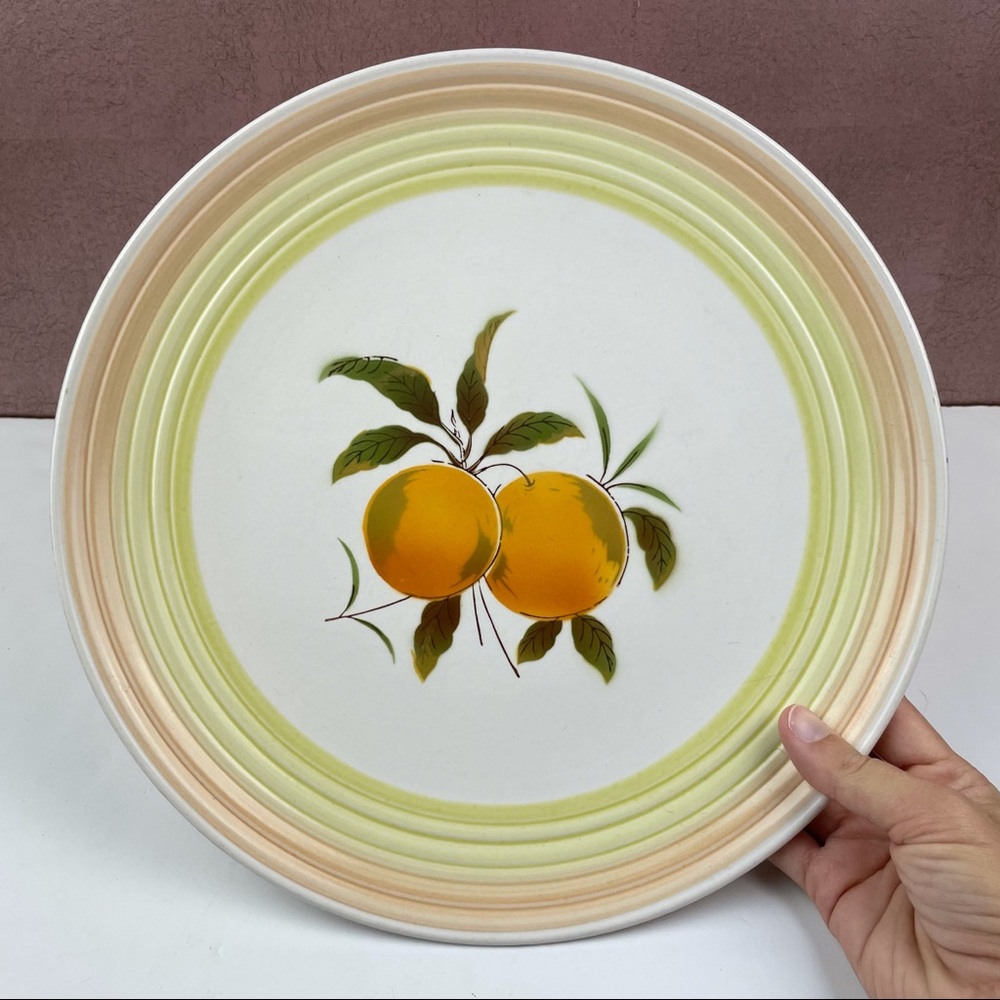 Harmony House Tangerine White Orange Plate Platter